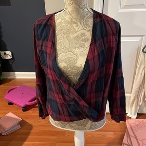 Charlotte Russe Flannel Light Weight Top-Size Medium